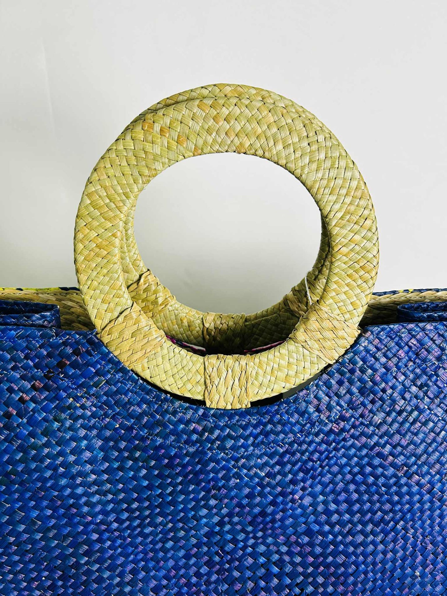 Medium Expandable Handwoven Banig Handbag with Round Handle
