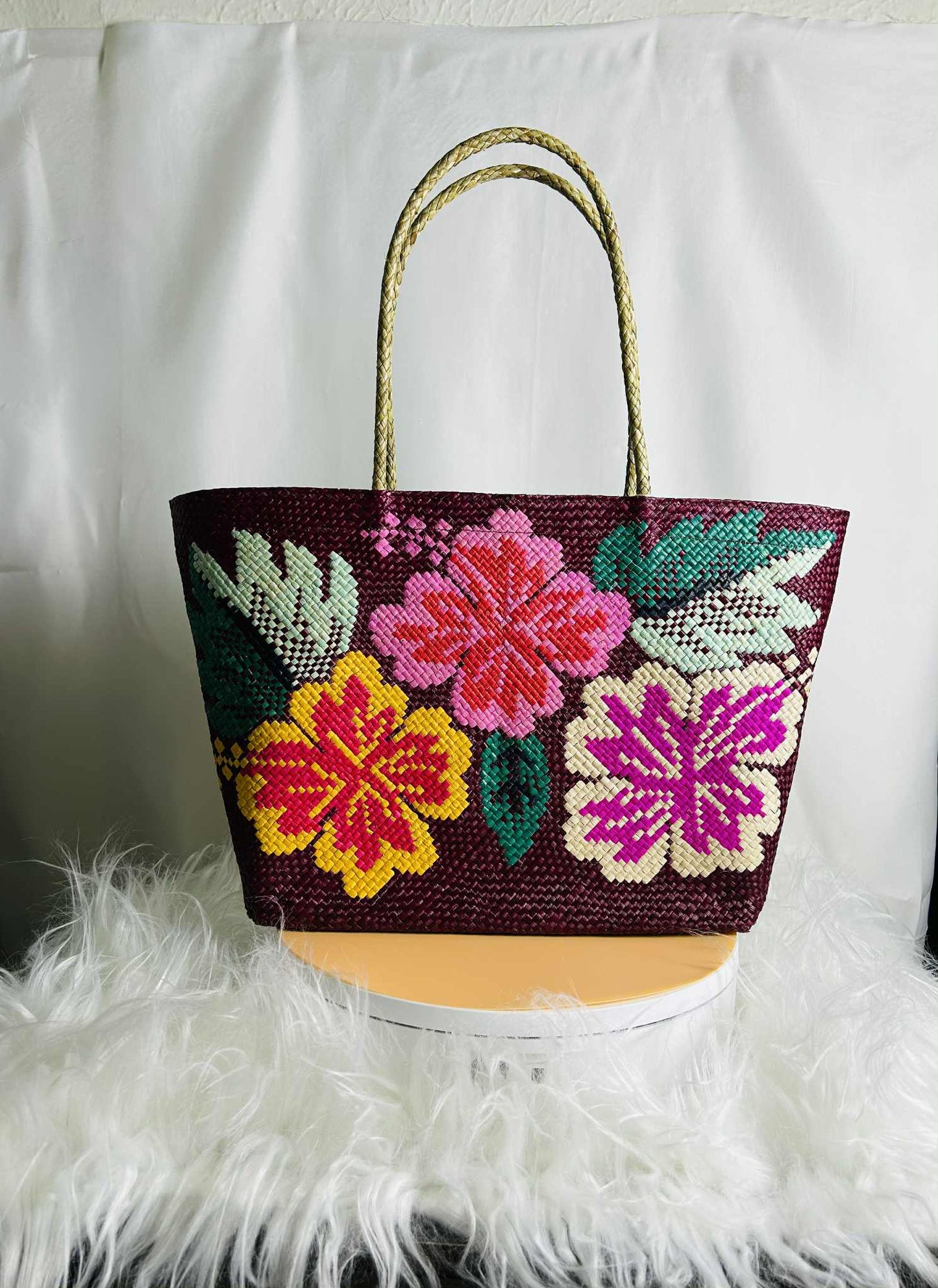 Medium Handwoven Banig Bag with Soft Handle