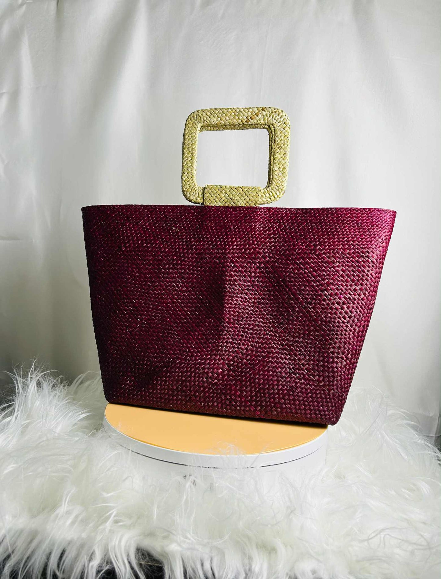 Medium Handwoven Banig Bag with Square Handle