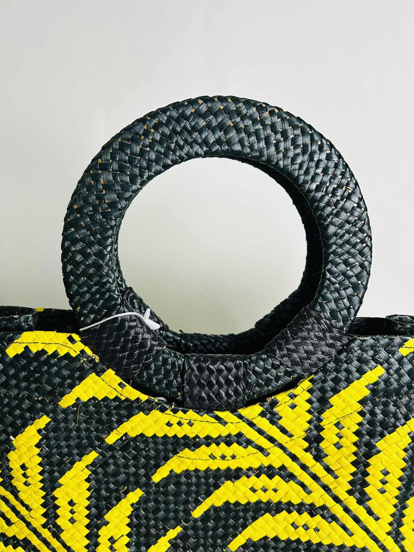 Medium Expandable Handwoven Banig Handbag with Round Handle