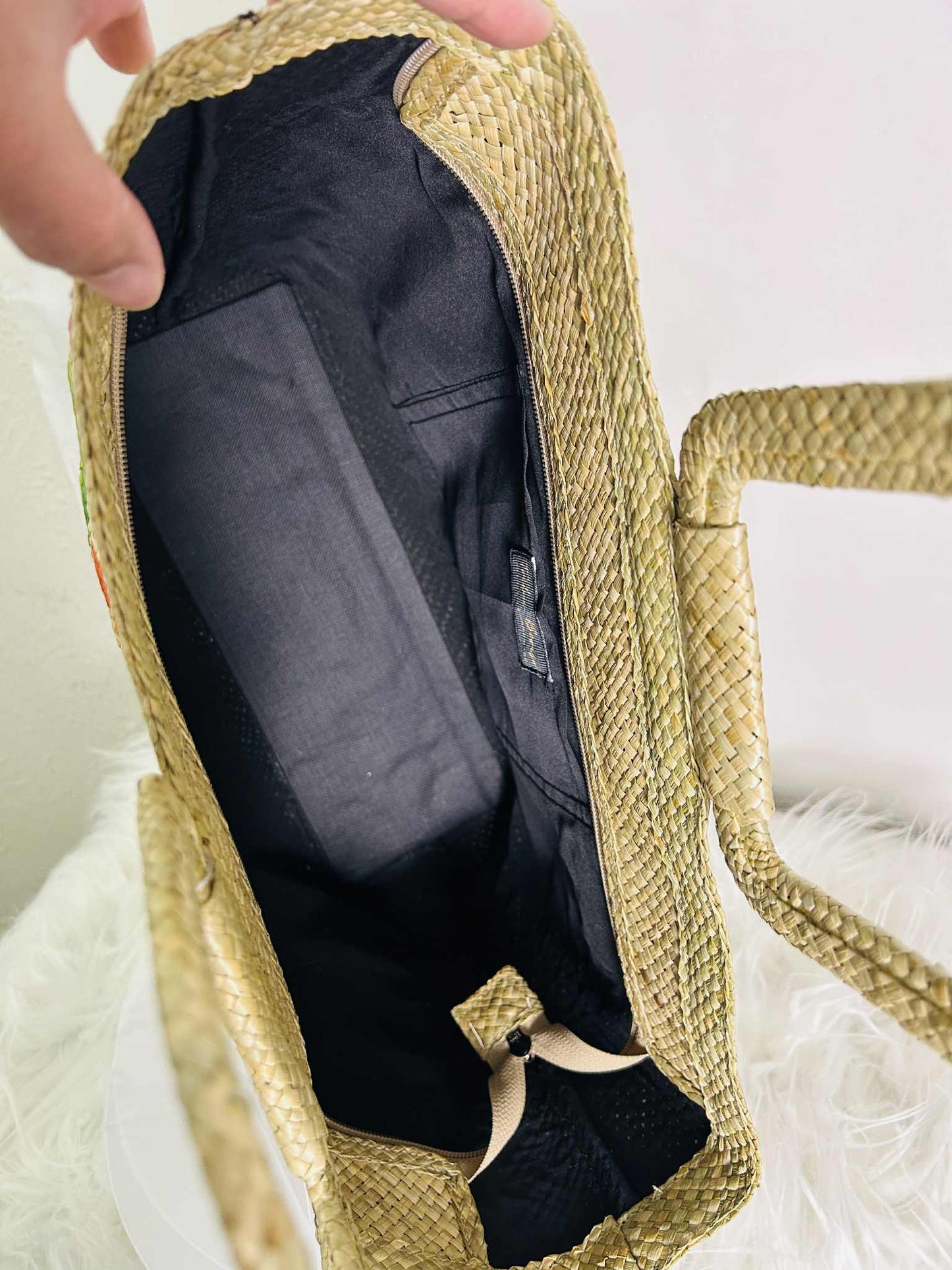 Medium Handwoven Banig Handbag with Square Handle