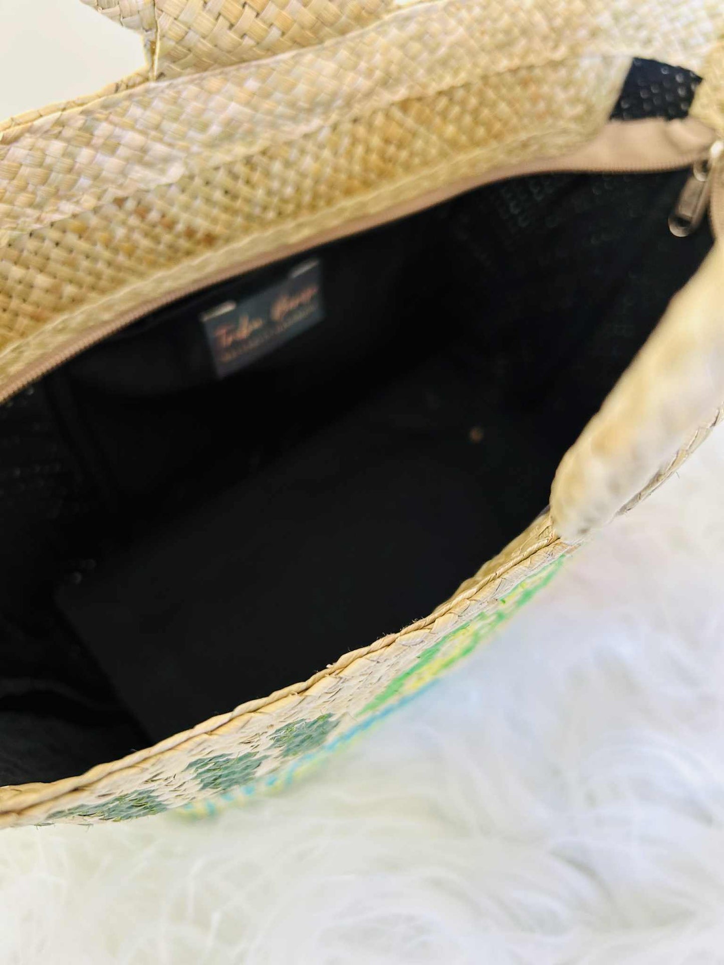 Small Handwoven Banig Tote Bag with Round Handle