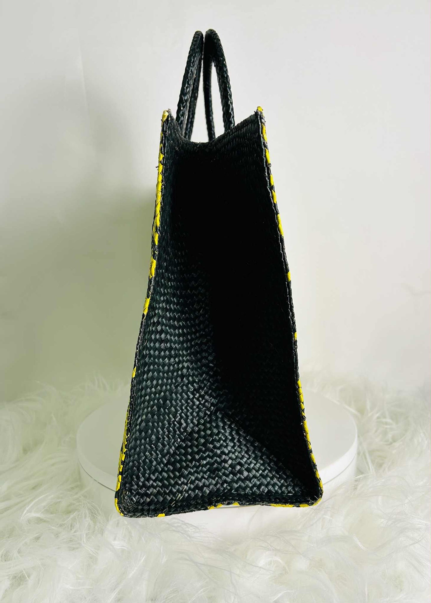 Medium Expandable Handwoven Banig Handbag with Round Handle
