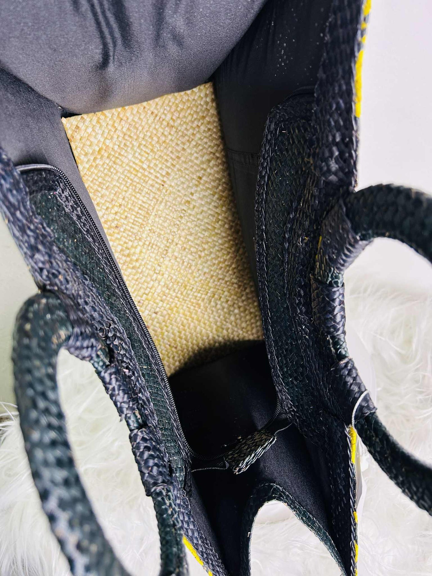 Medium Expandable Handwoven Banig Handbag with Round Handle