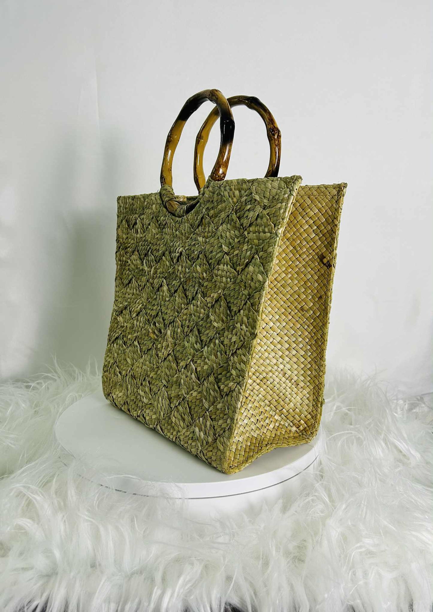 Linara Small Expandable Tote with Bamboo Handle