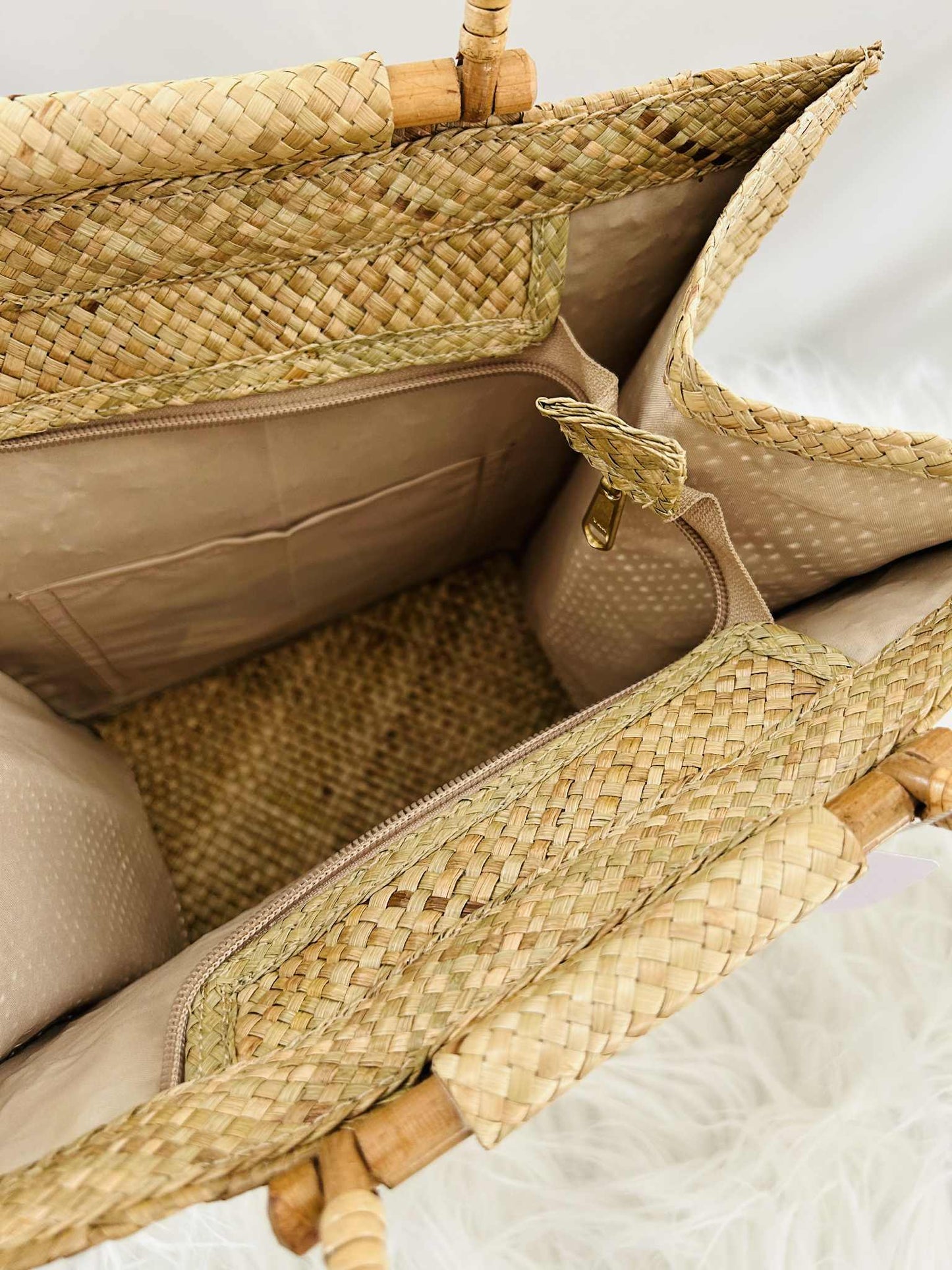 Linara Small Expandable Tote with Bamboo Handle