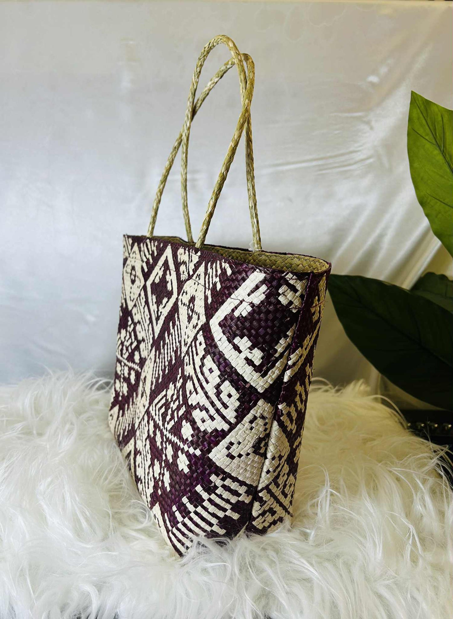 Medium Handwoven Banig Bag with Soft Handle