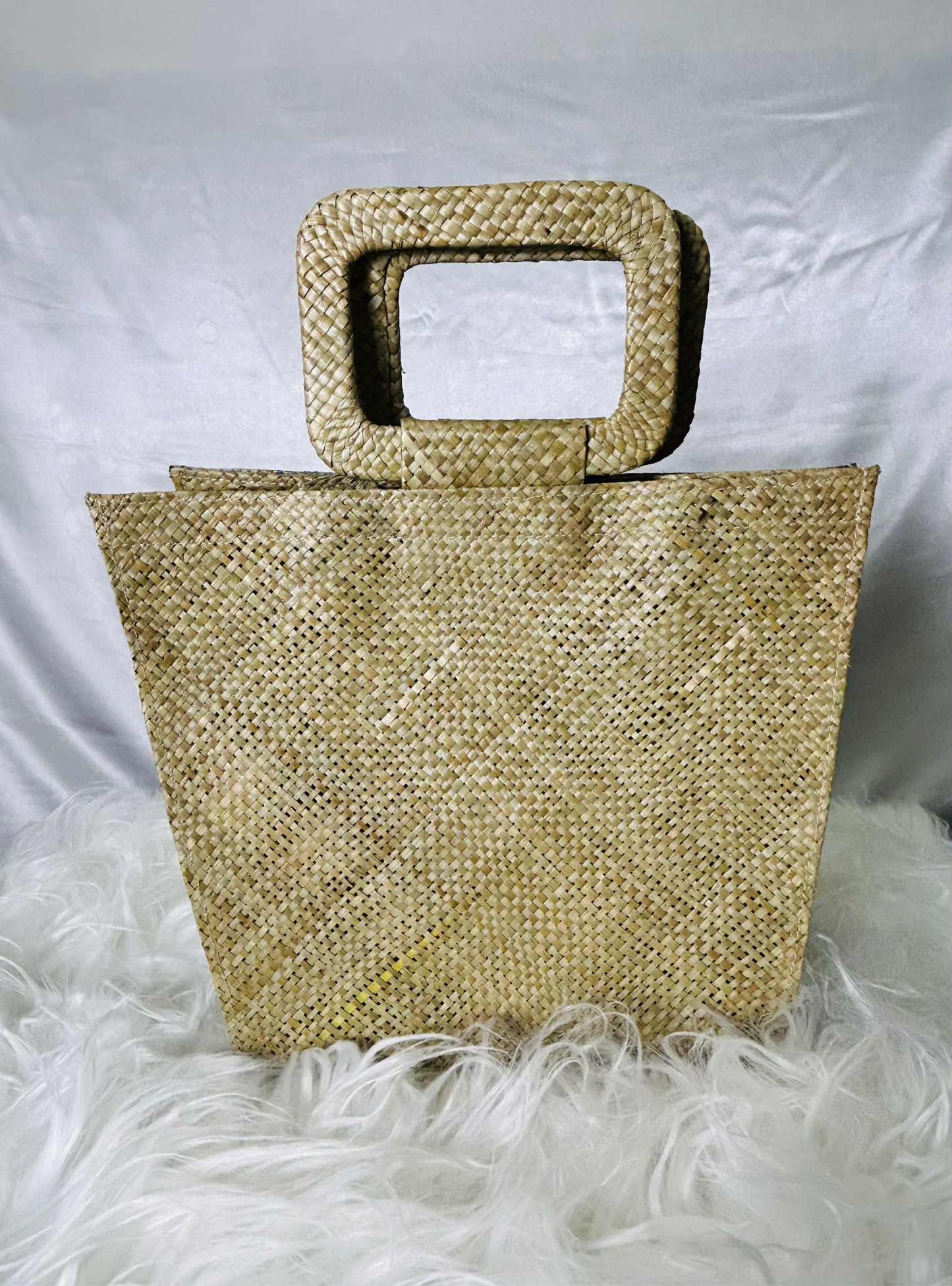 Handwoven Banig Face Tote Handbag with strap
