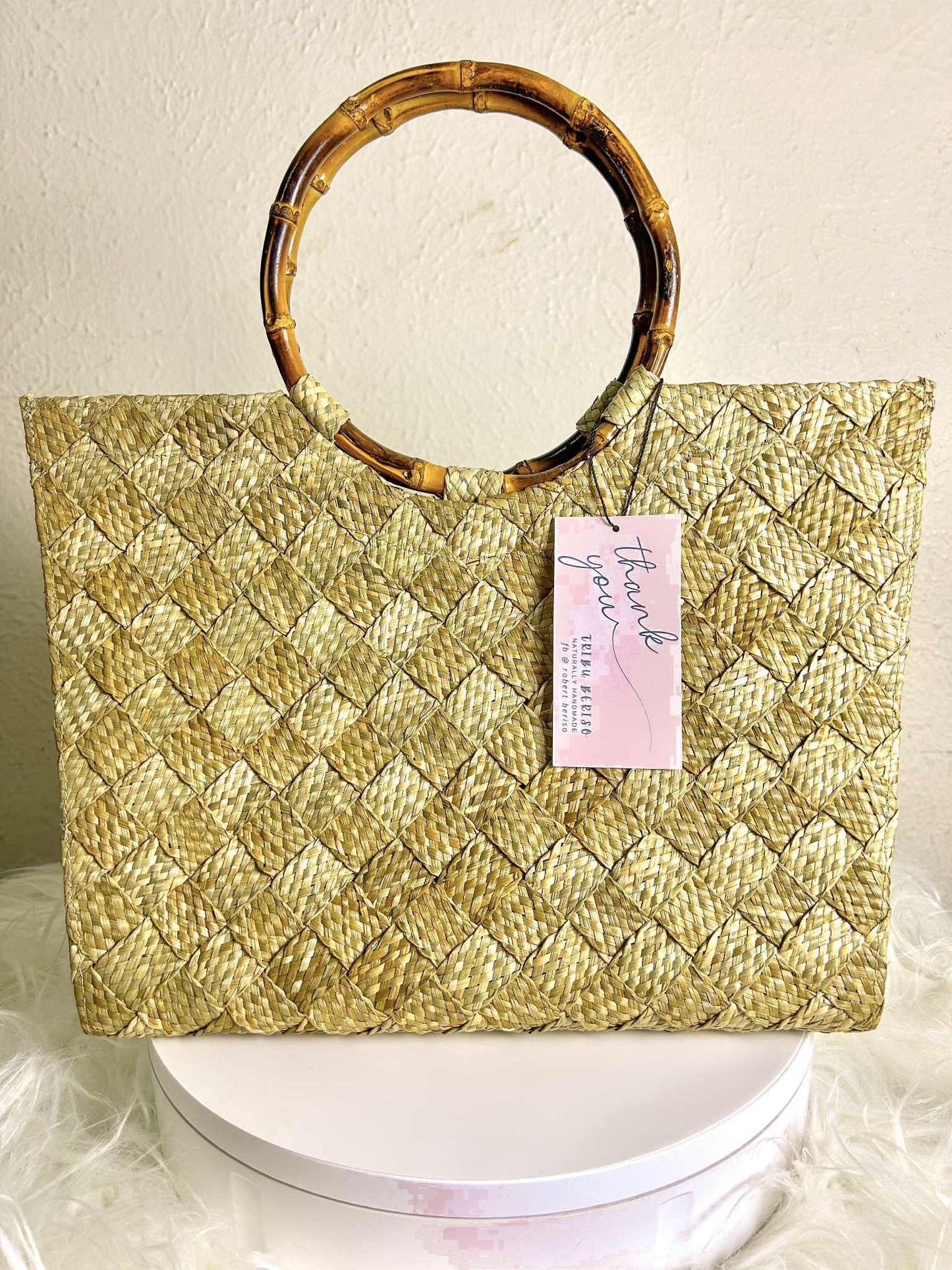 Linara Medium Tote with Bamboo Handle