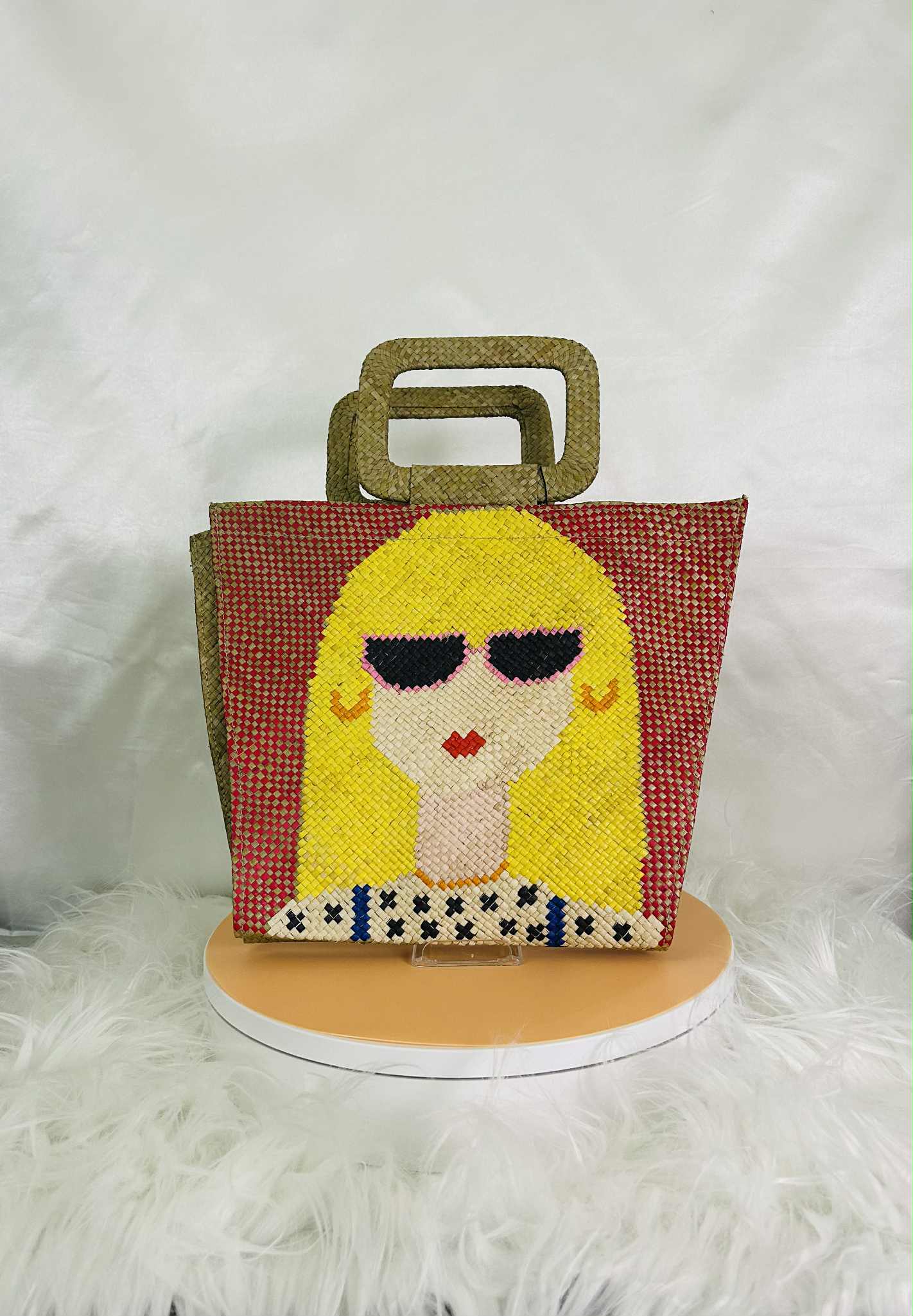 Handwoven Banig Face Tote Handbag with strap