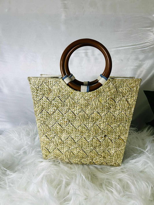 Larabel Small Tote with Wooden Handle and Detachable Strap