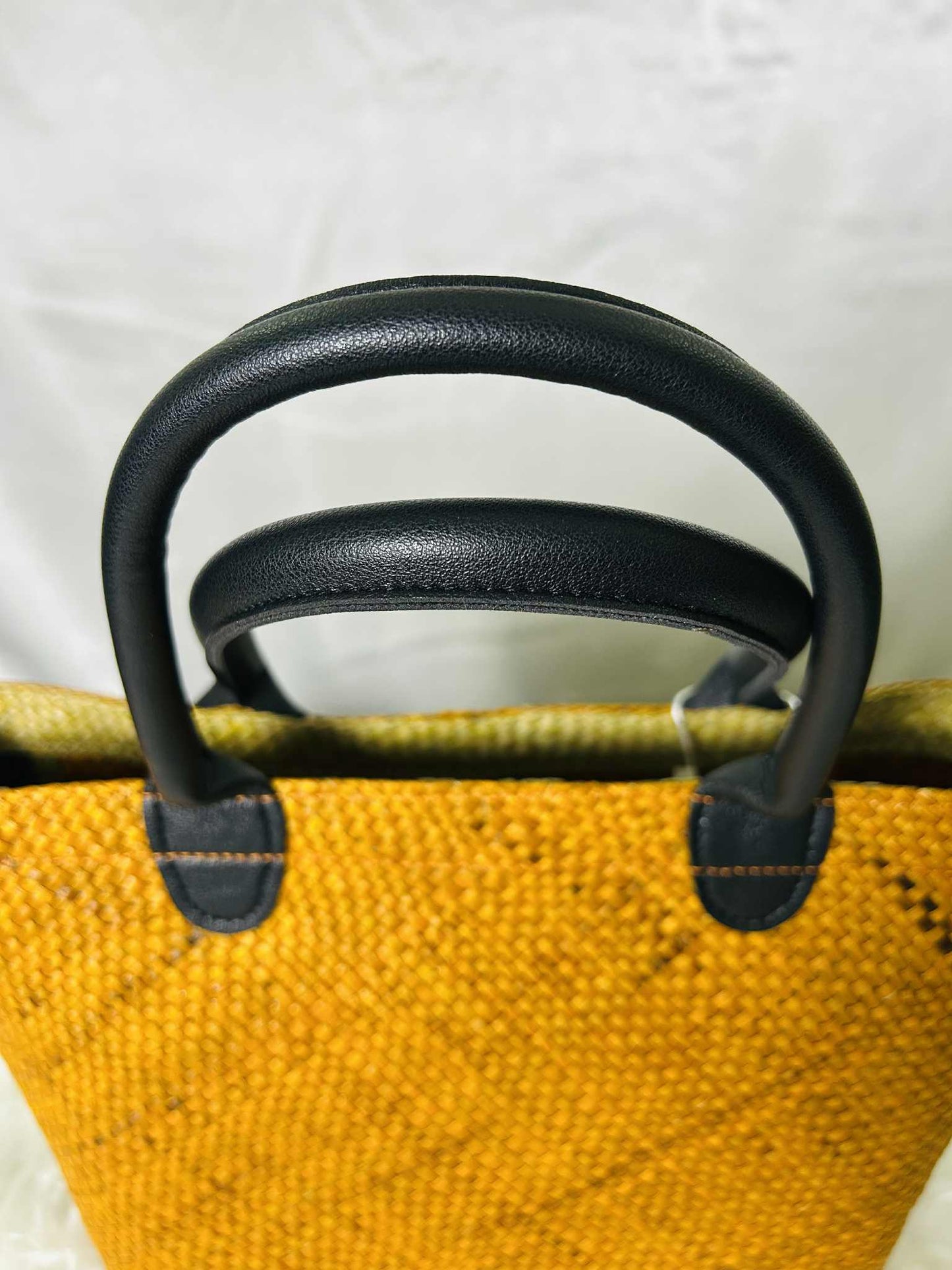 Customized Handwoven Banig Handbag with Leather Handle
