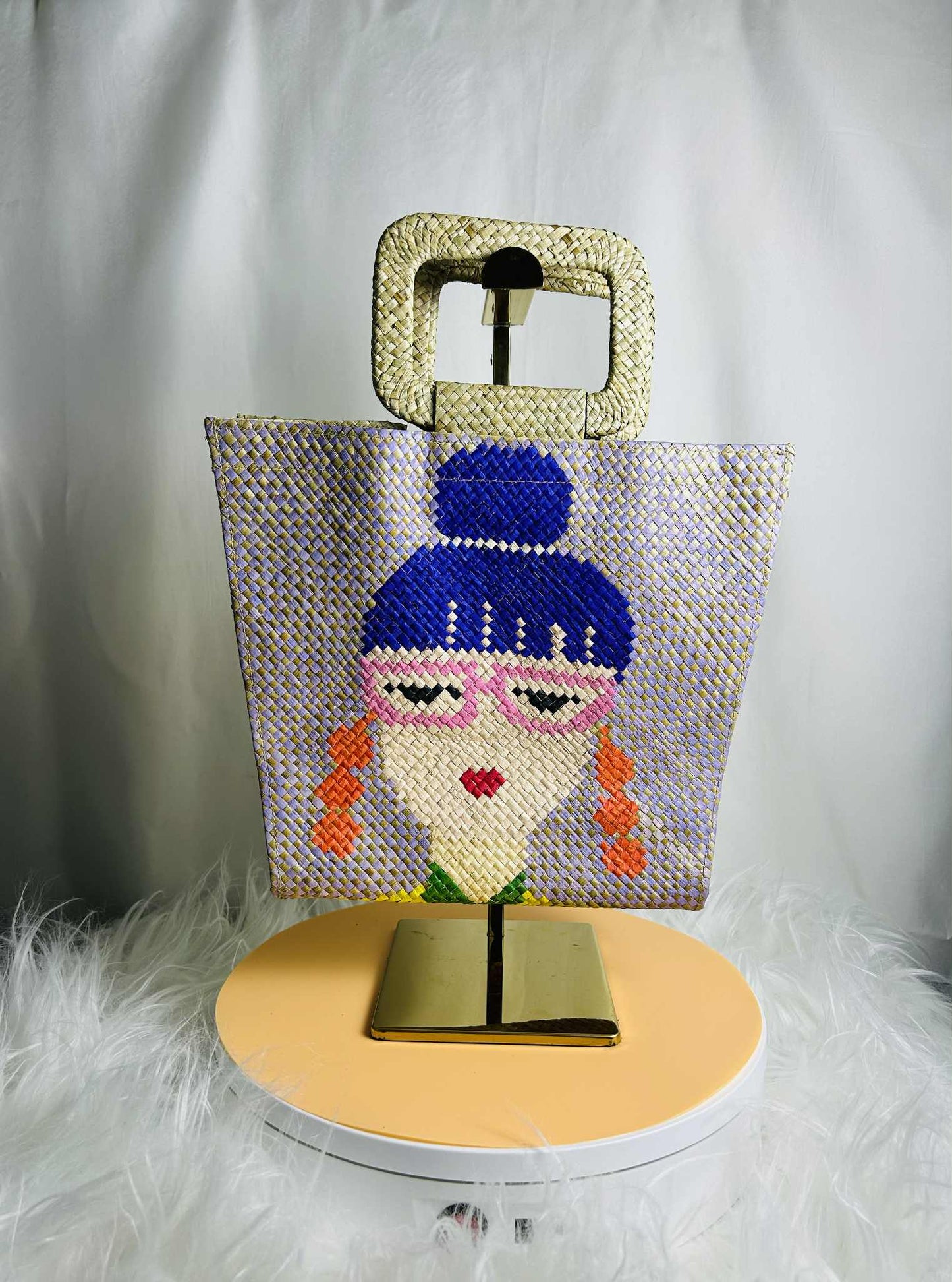 Handwoven Banig Face Tote Handbag with strap