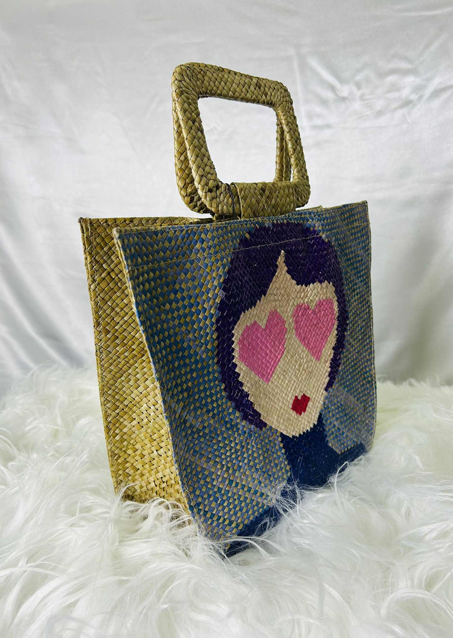 Handwoven Banig Face Tote Handbag with strap