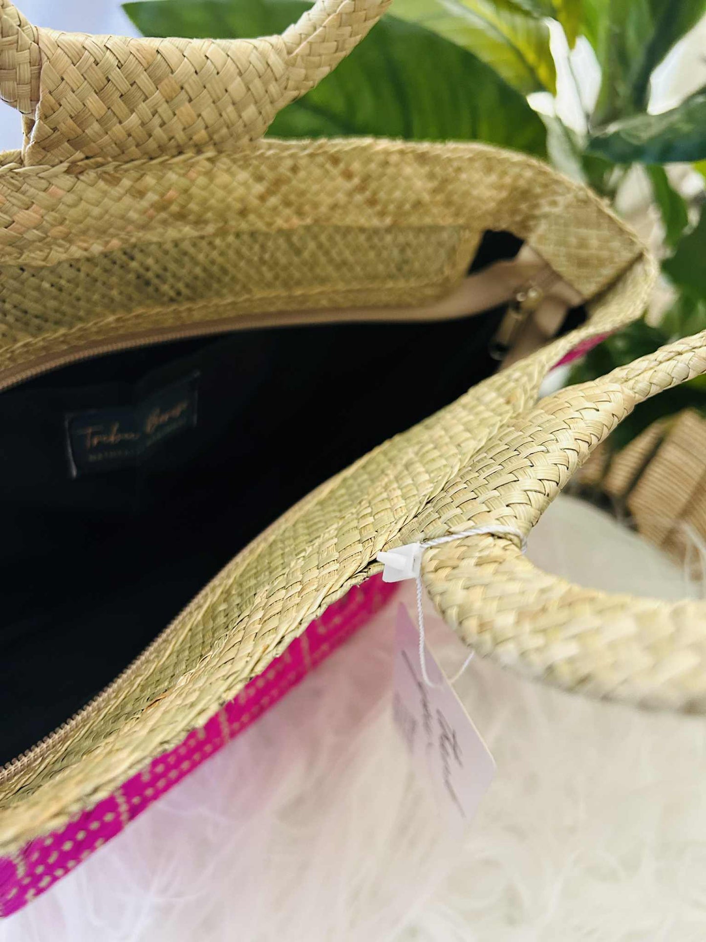 Small Handwoven Banig Tote Bag with Round Handle