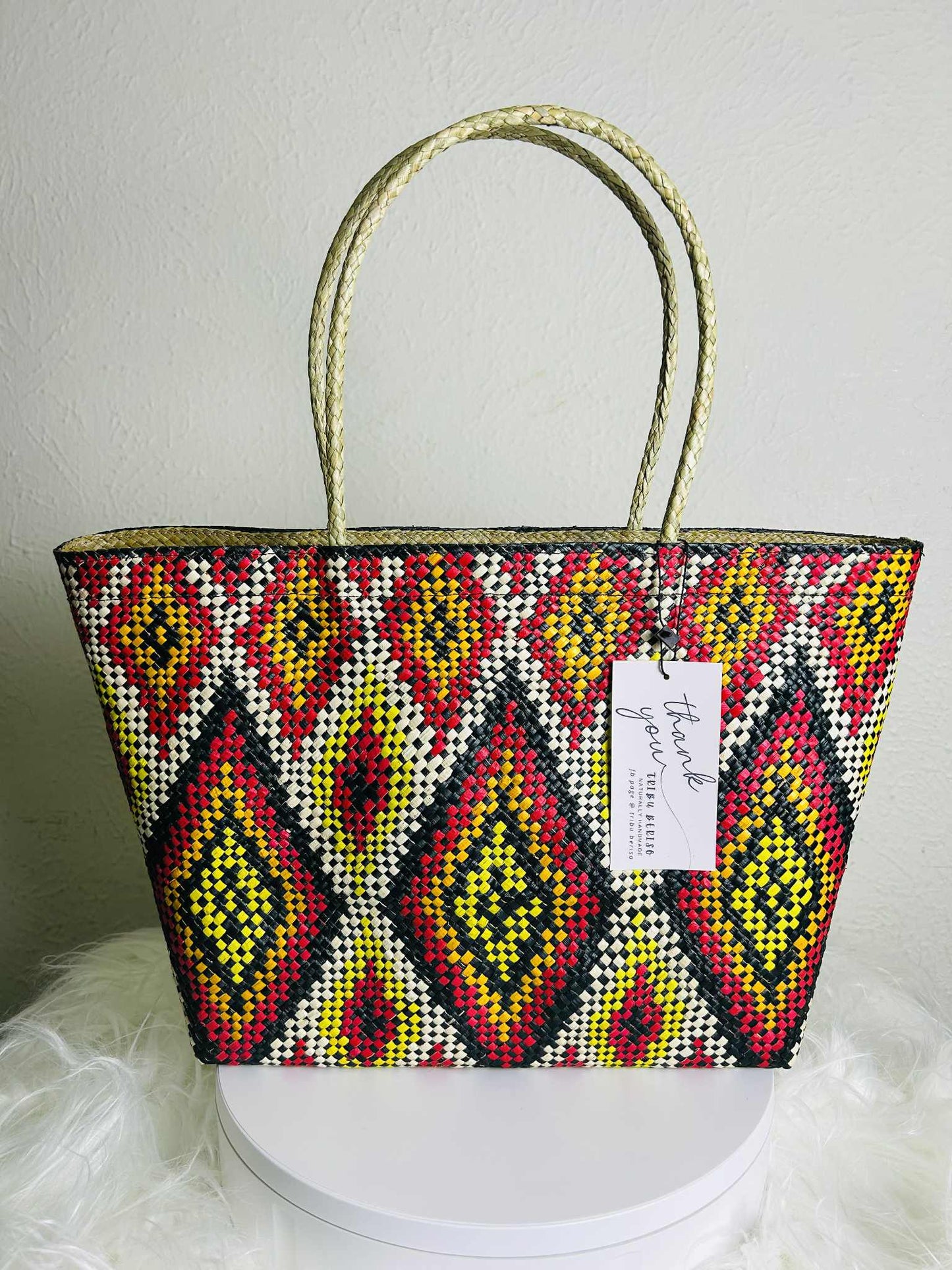 Medium Handwoven Banig Bag with Soft Handle