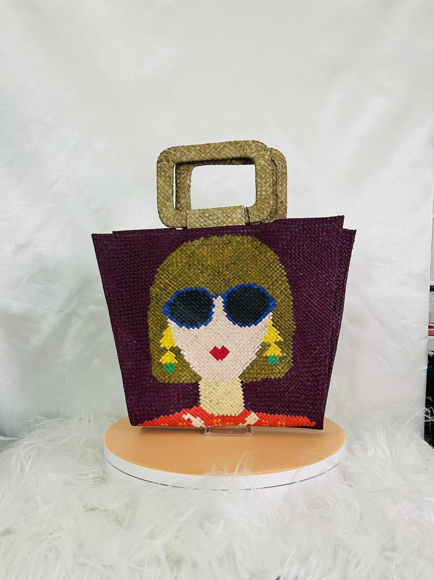 Handwoven Banig Face Tote Handbag with strap