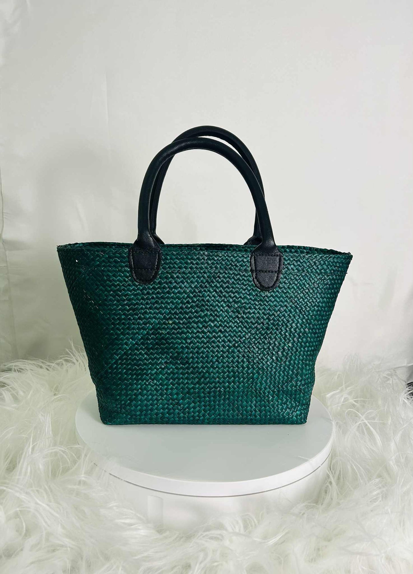 Customized Handwoven Banig Handbag with Leather Handle
