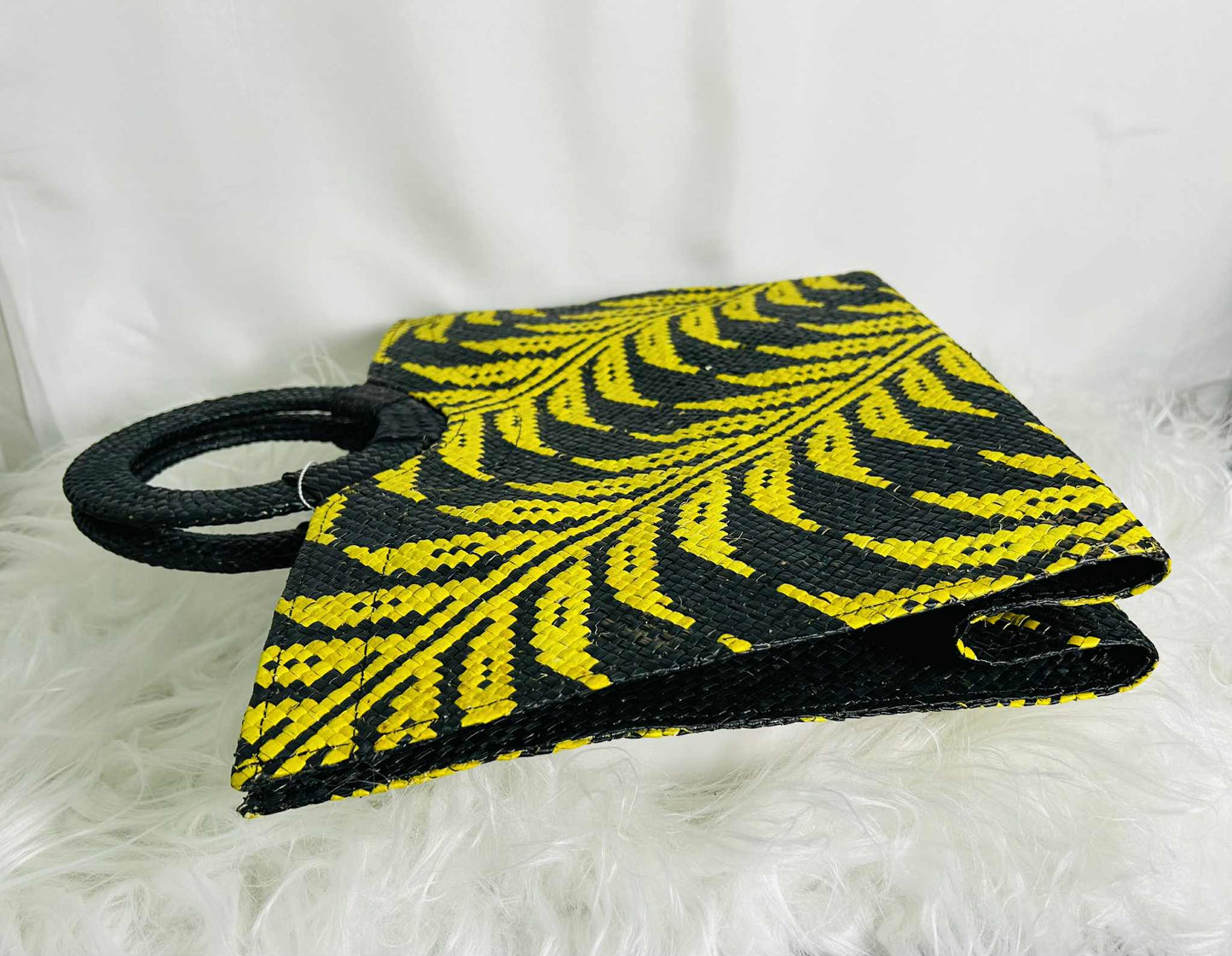 Medium Expandable Handwoven Banig Handbag with Round Handle