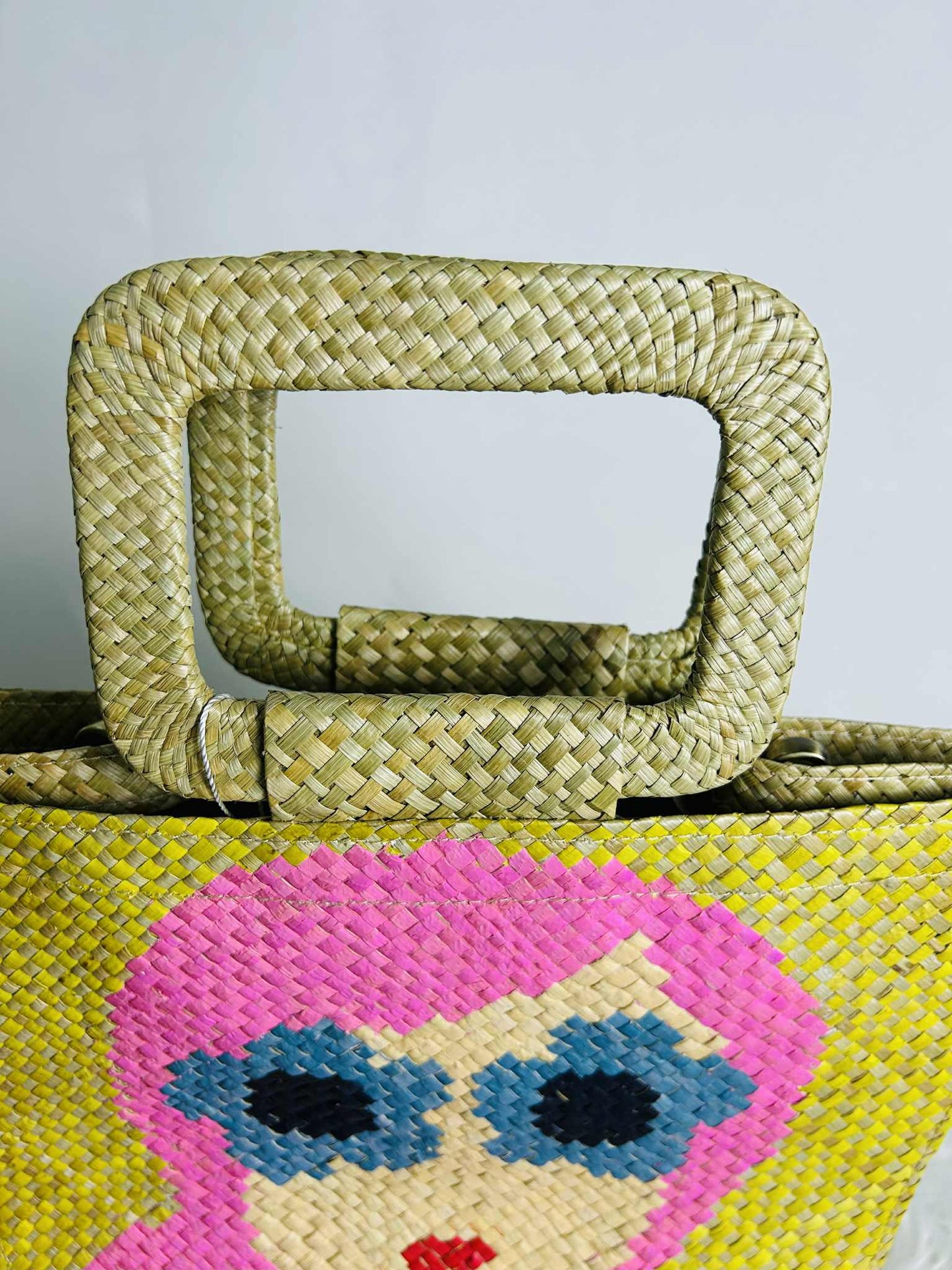 Handwoven Banig Face Tote Handbag with Strap
