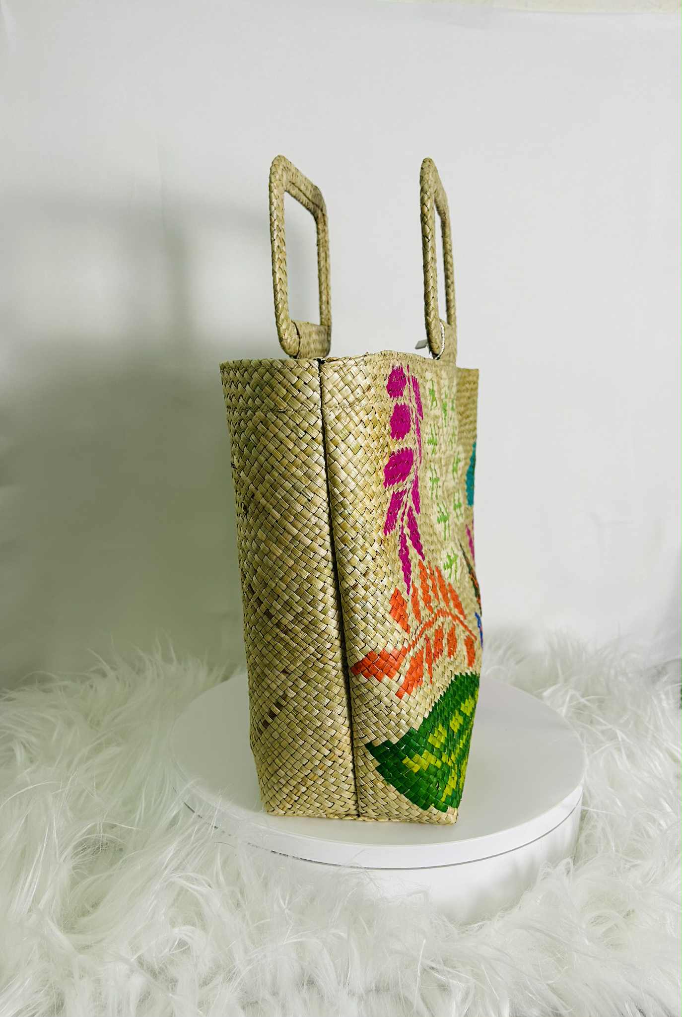 Medium Handwoven Banig Handbag with Square Handle