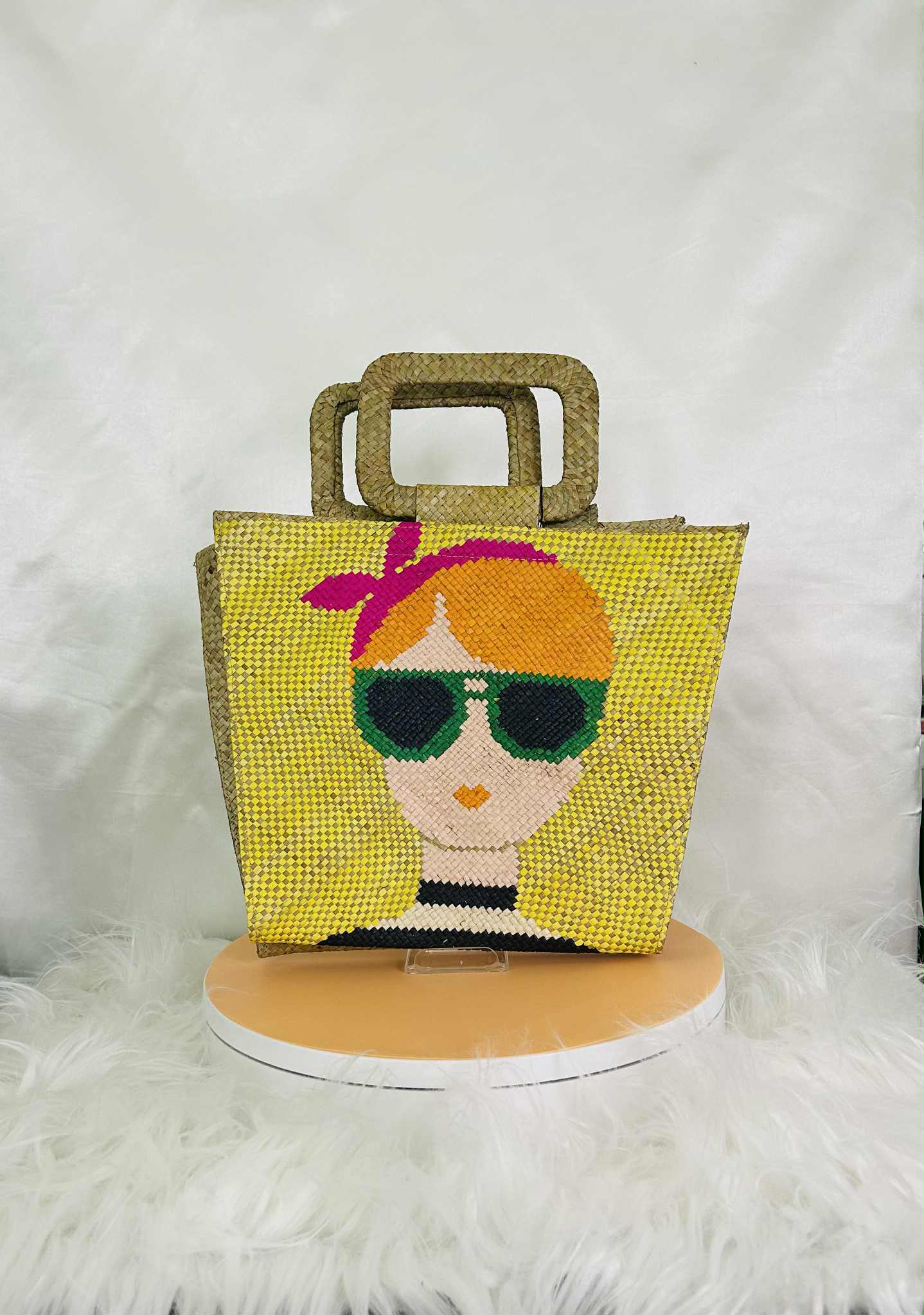 Handwoven Banig Face Tote Handbag with strap