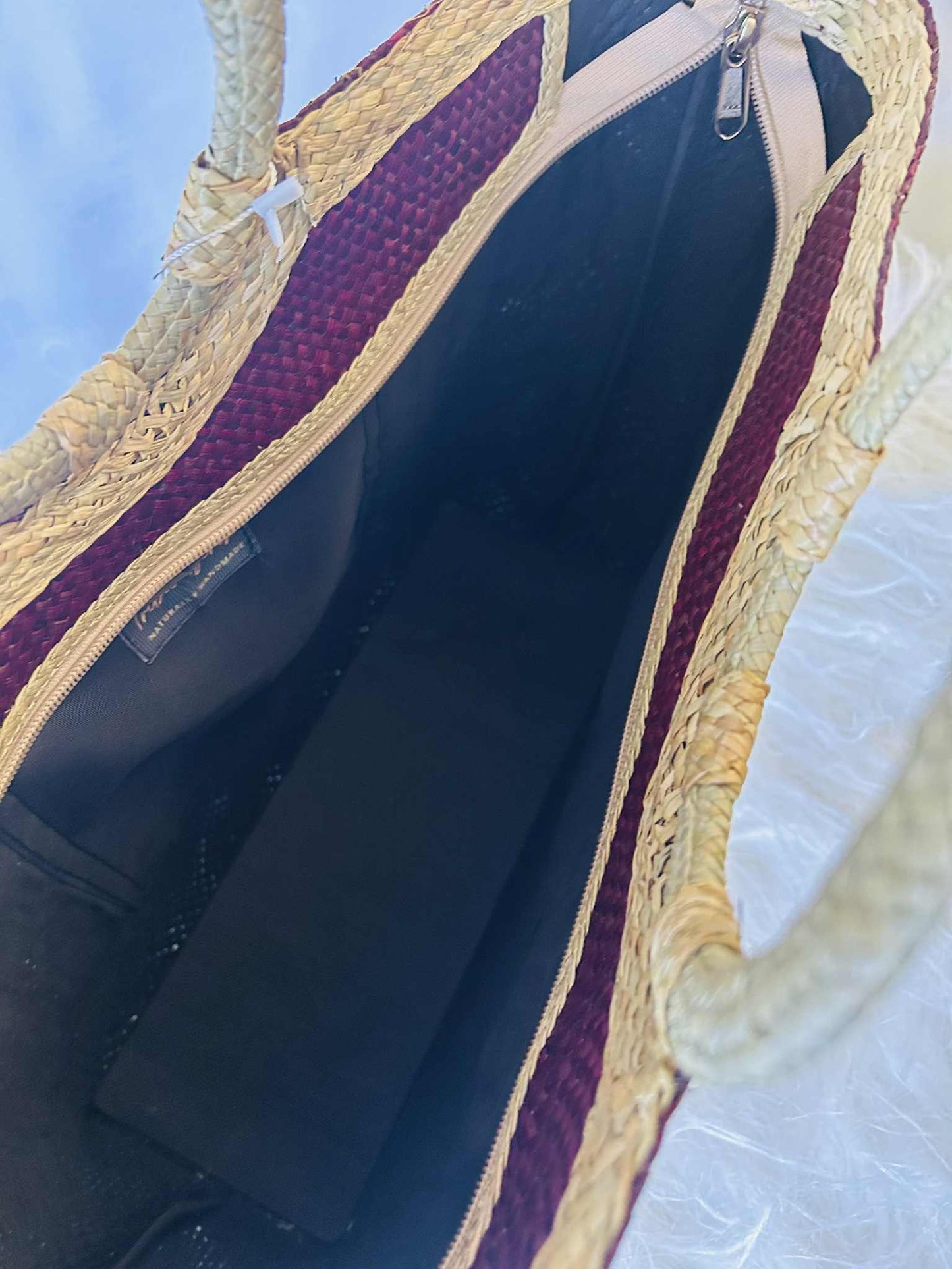 Medium Handwoven Banig Handbag with Round Handle