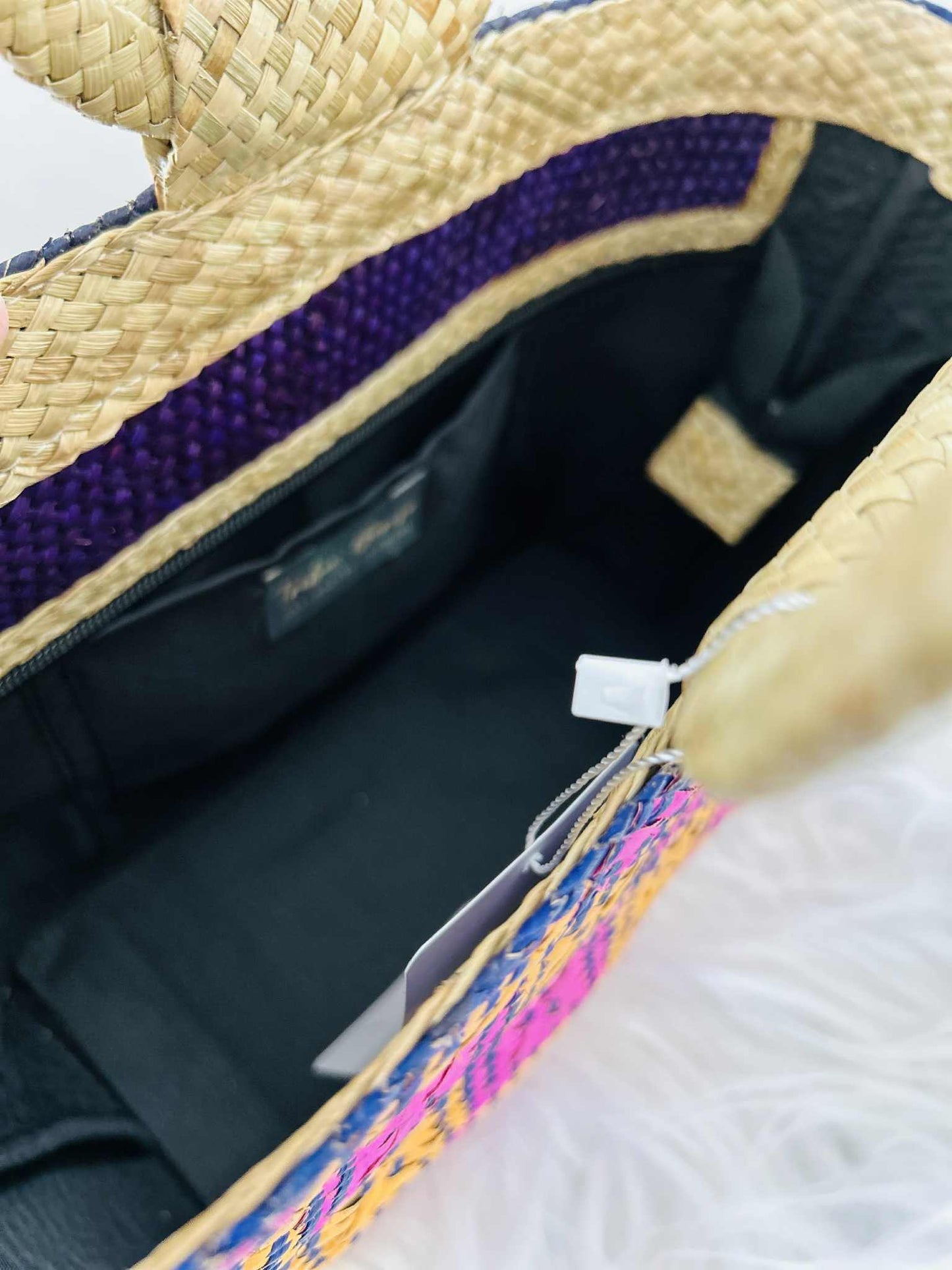 Small Handwoven Banig Tote Bag with Round Handle