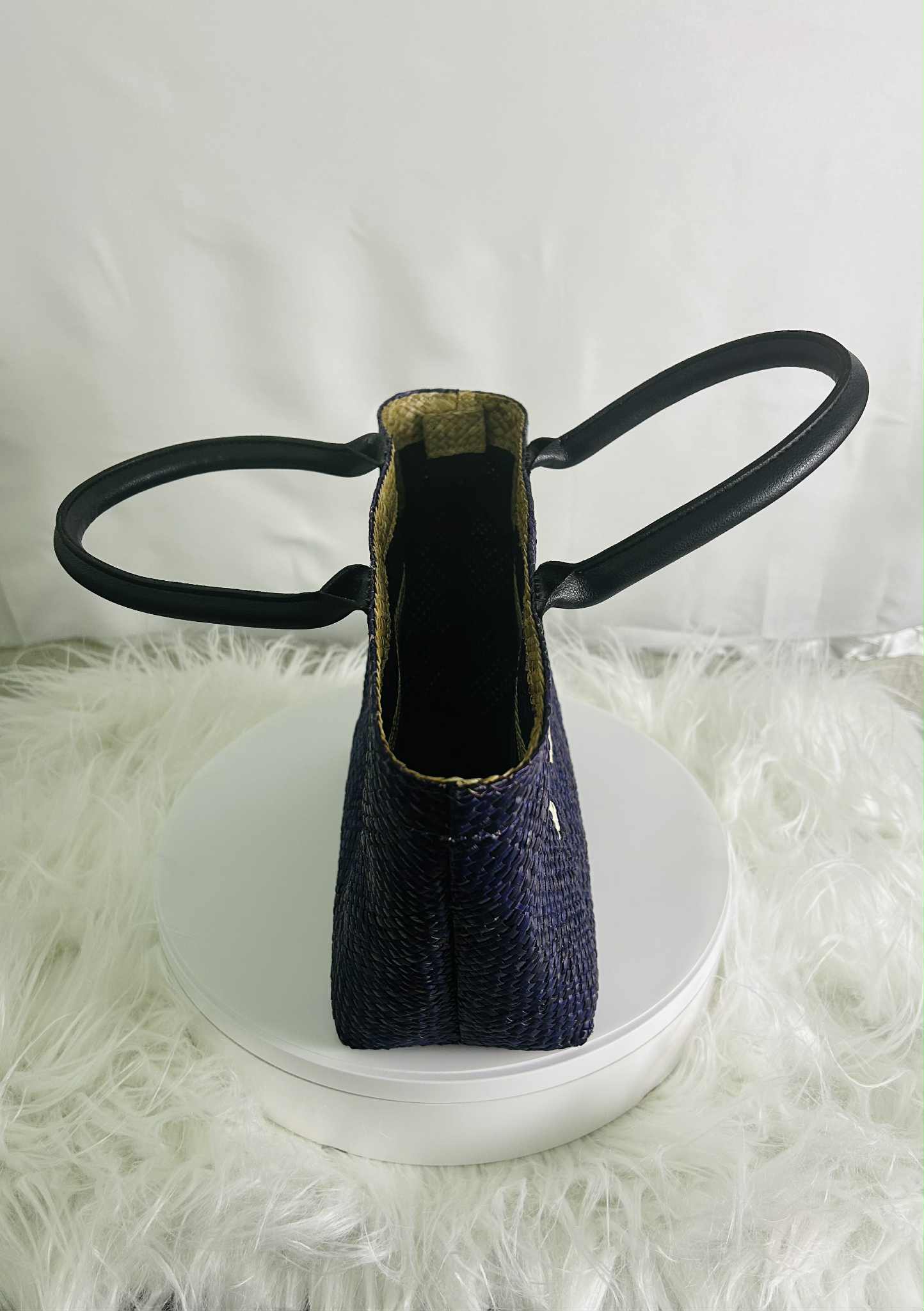 Customized Handwoven Banig Handbag with Leather Handle