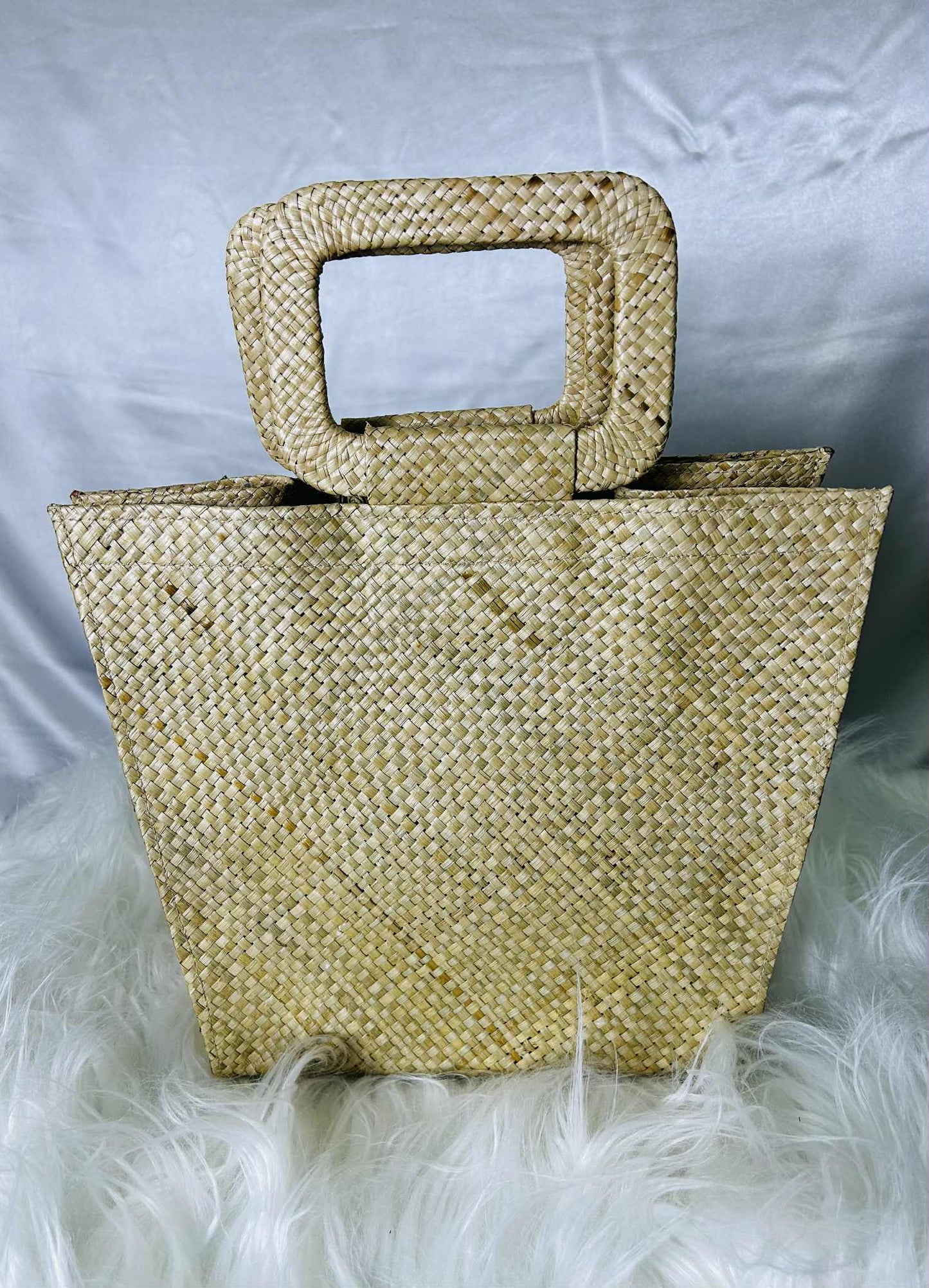 Handwoven Banig Face Tote Handbag with strap