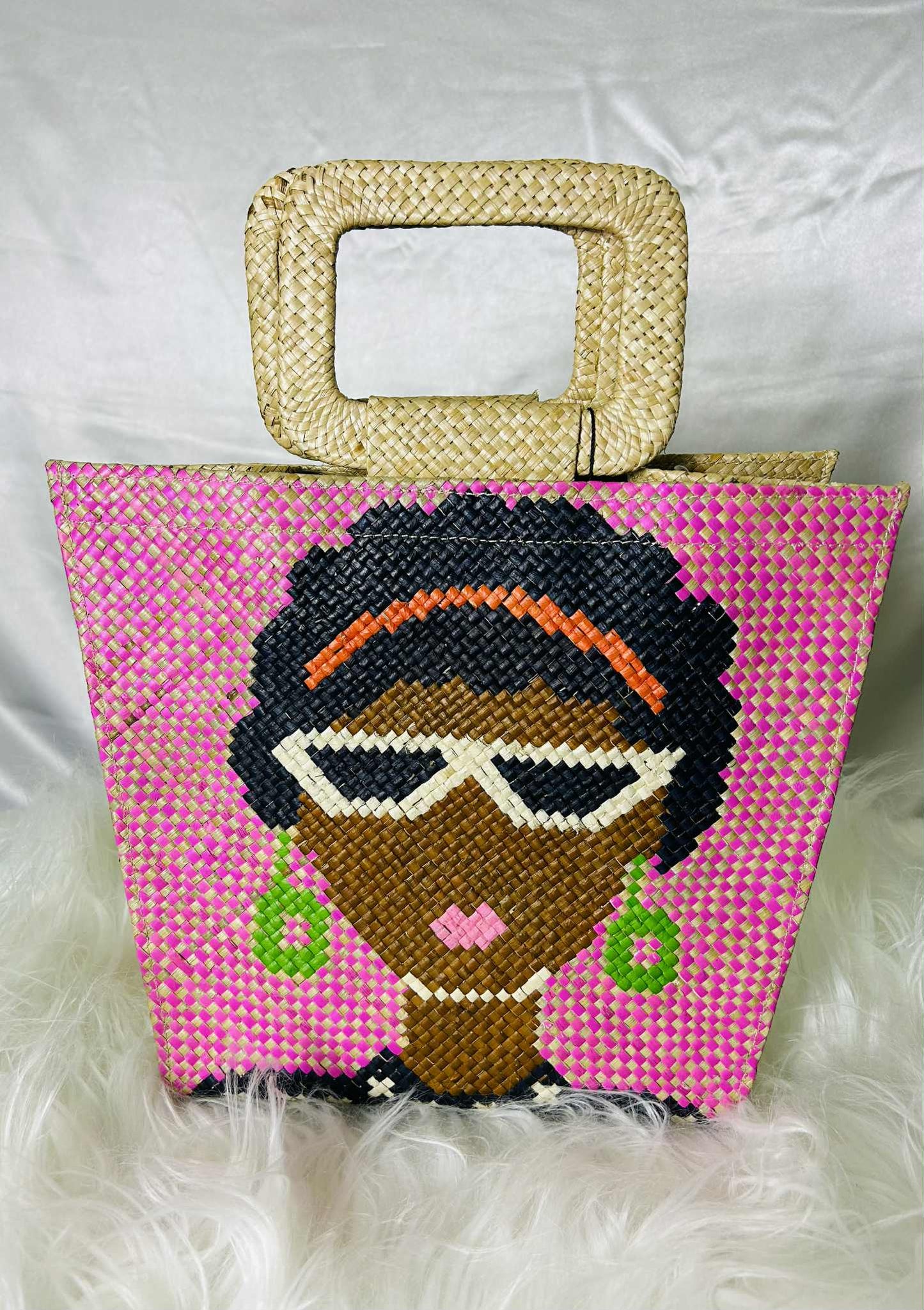 Handwoven Banig Face Tote Handbag with strap