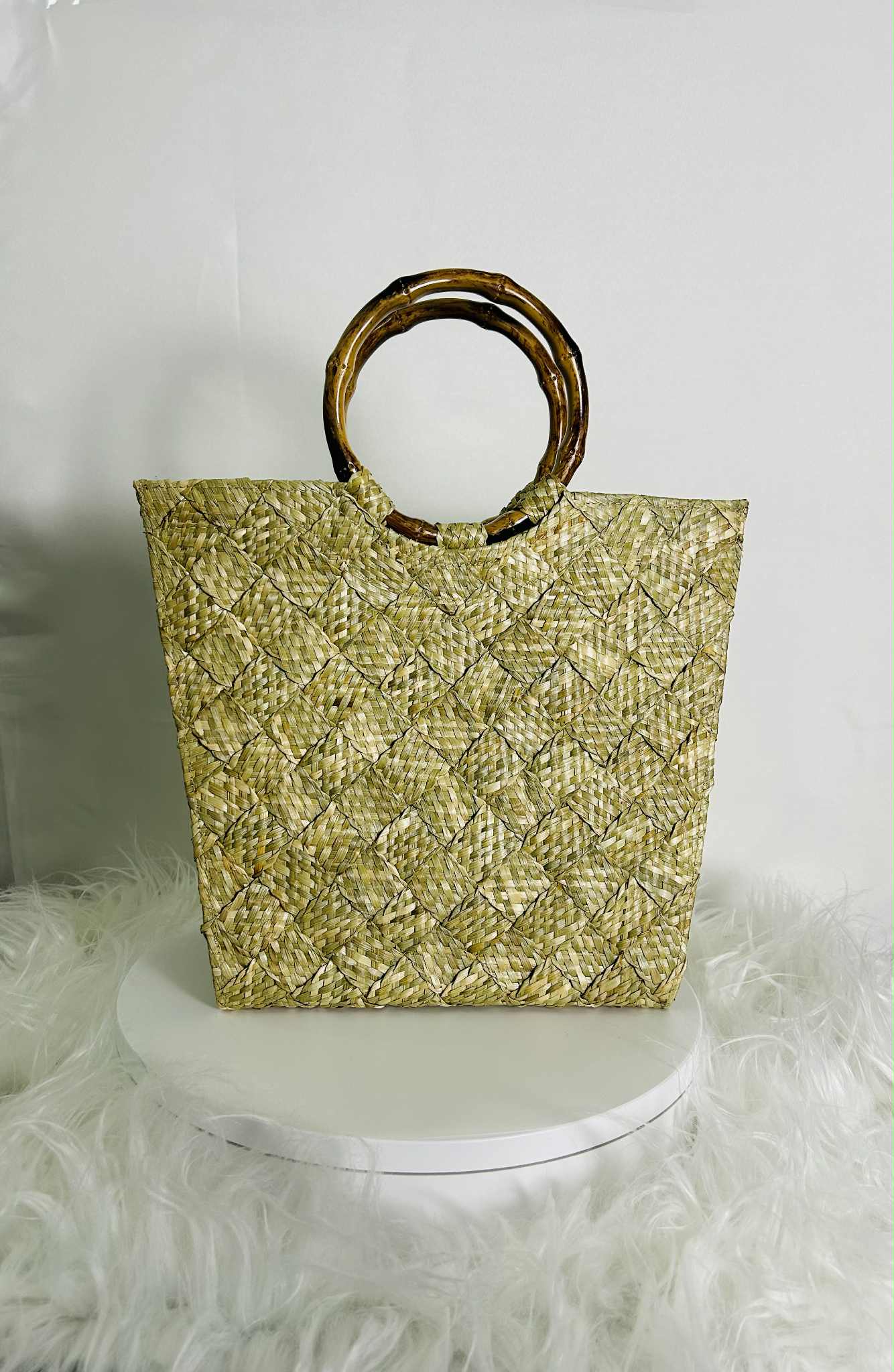 Linara Small Expandable Tote with Bamboo Handle