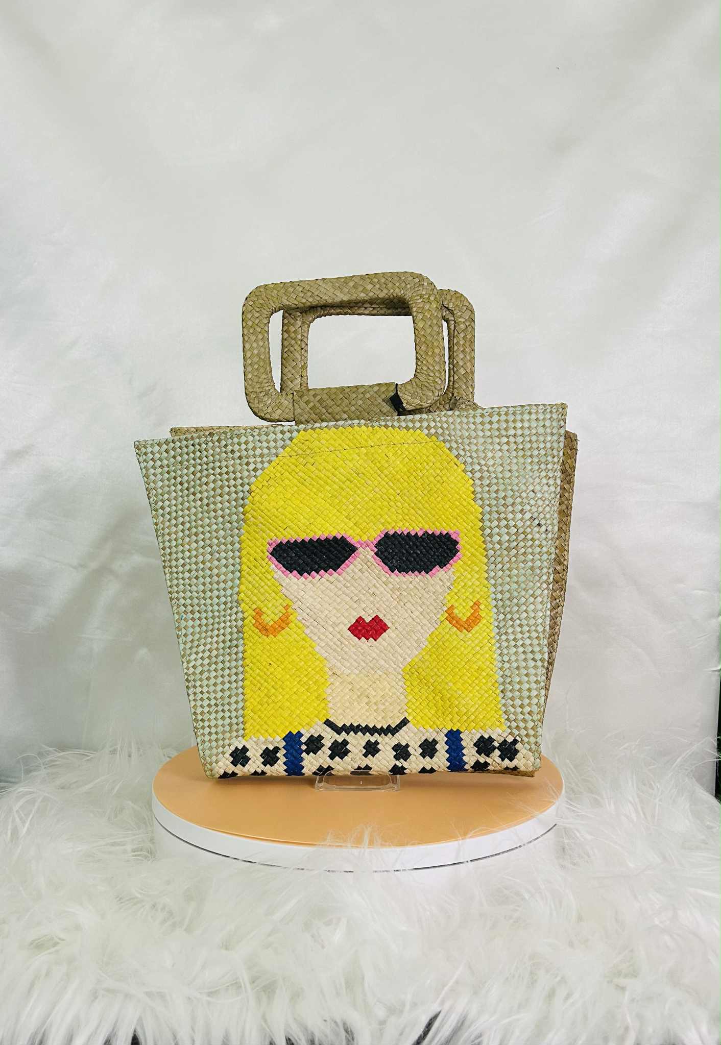 Handwoven Banig Face Tote Handbag with strap