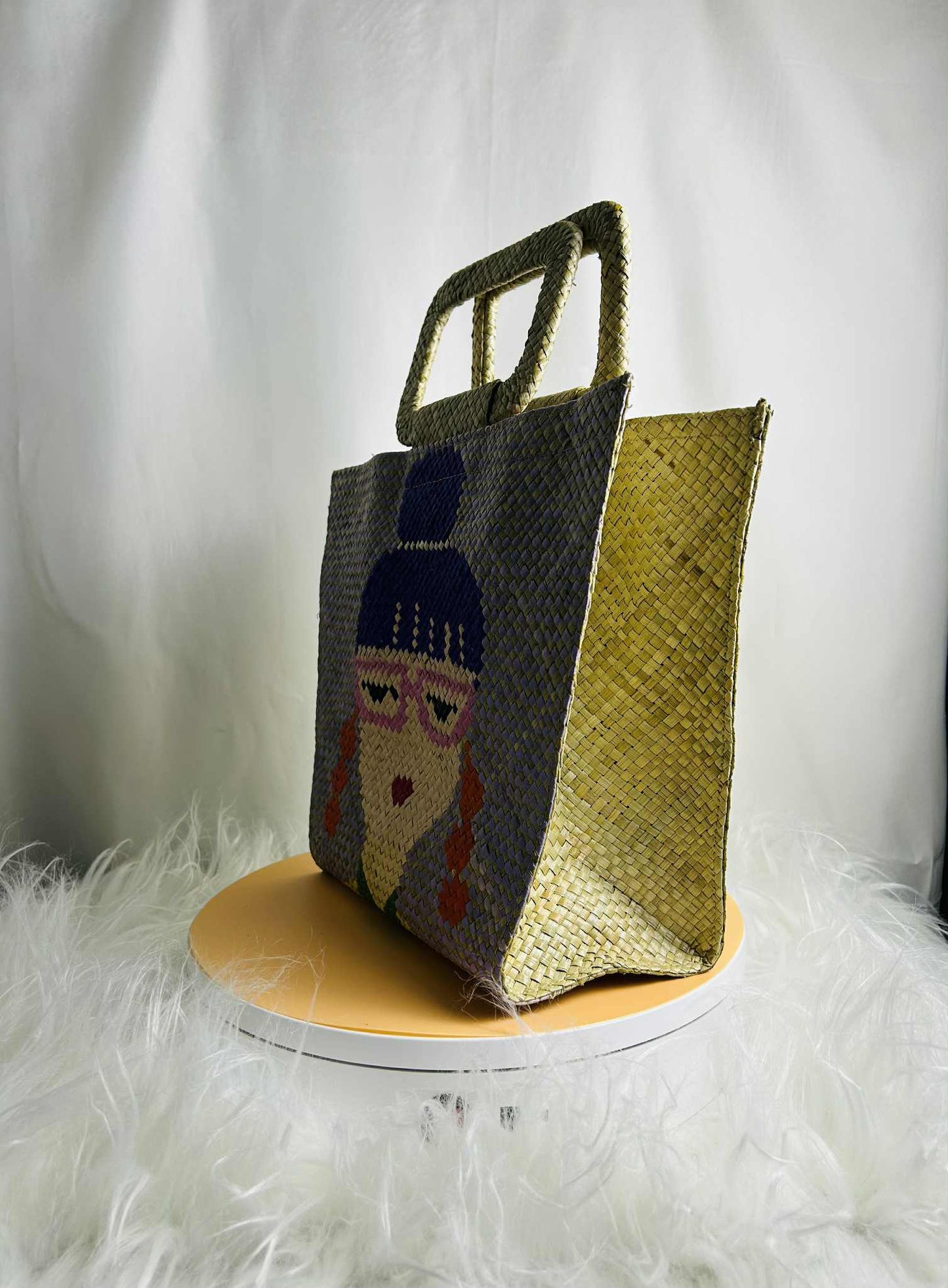 Handwoven Banig Face Tote Handbag with strap