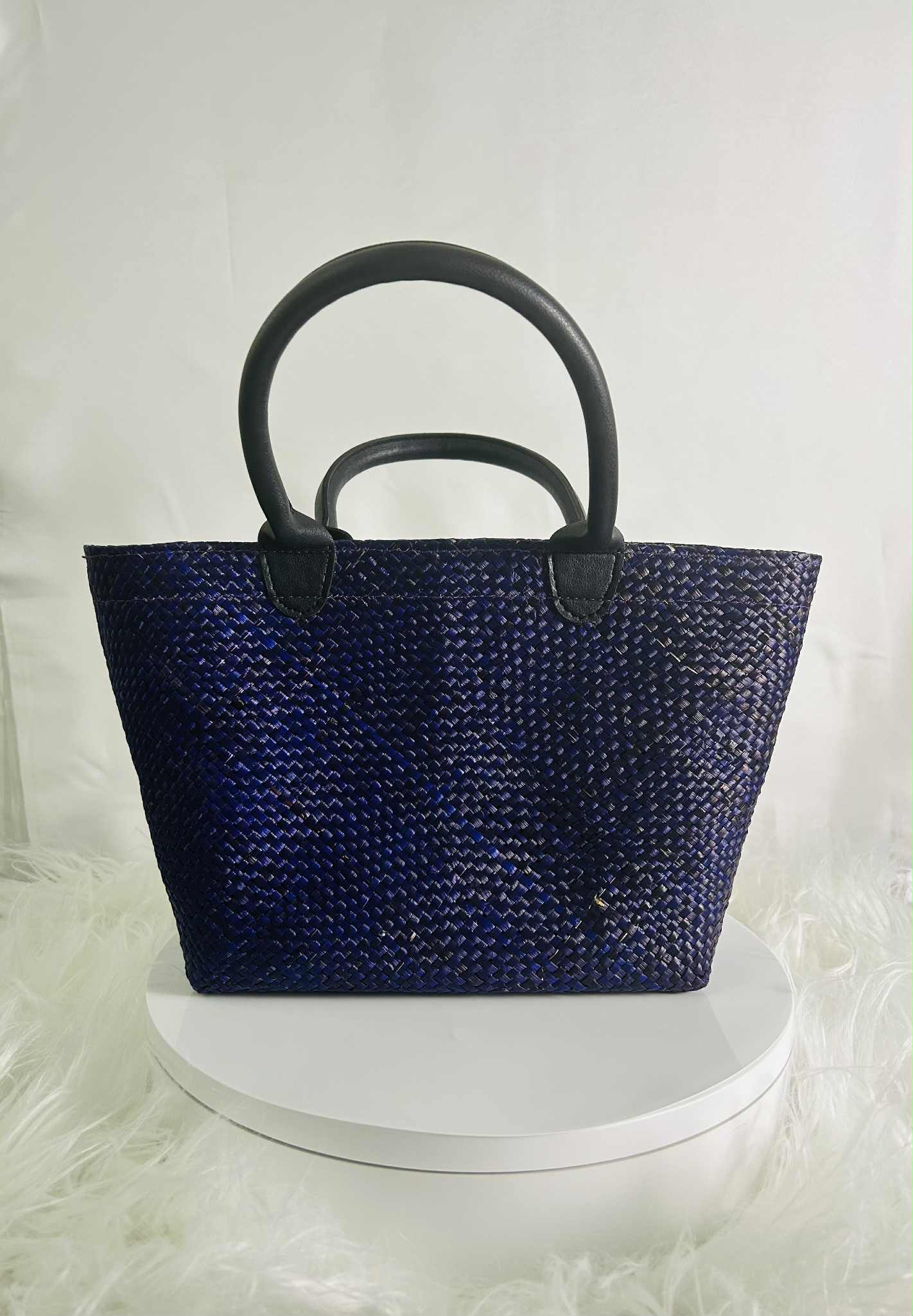 Customized Handwoven Banig Handbag with Leather Handle